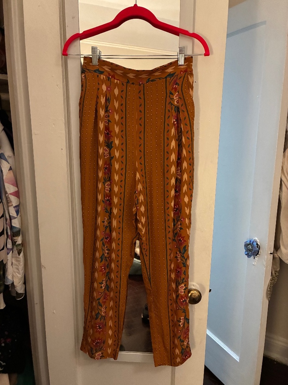 NWT Farm Rio fall mustard soft pants - size P or small